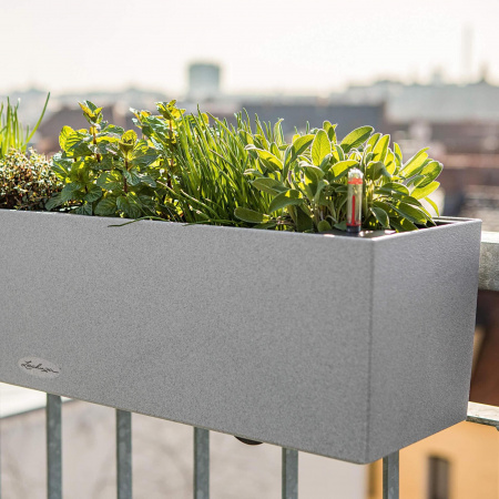 Кашпо Lechuza Balconera Stone 80 Графитовый Черный
