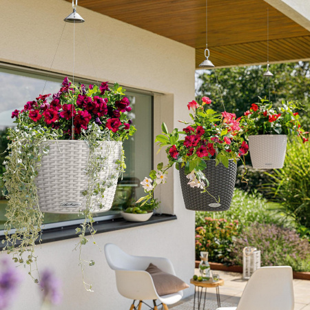 Кашпо Lechuza Nido Cottage 28 Графитовый Черный