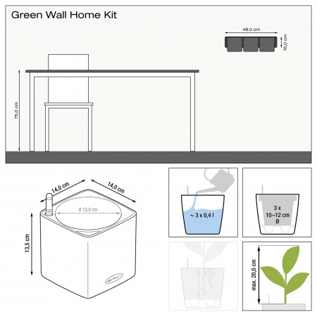 Кашпо Lechuza​ Green Wall Color Белый