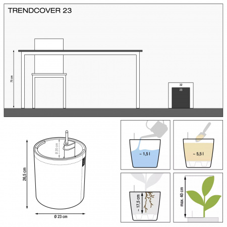 Кашпо Lechuza Trendcover Cork 23 Светло-Коричневый