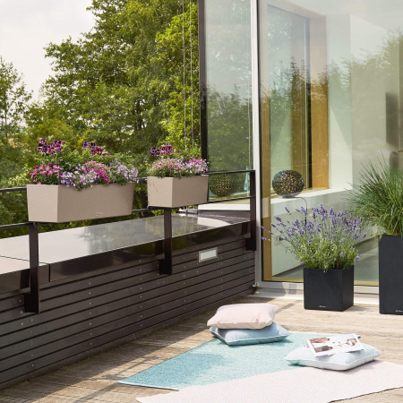 Кашпо Lechuza Balconera Stone 50 Графитовый Черный