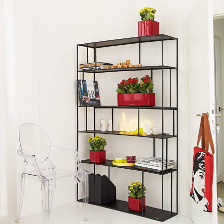 Кашпо Lechuza Cube Glossy Triple 40 Красный