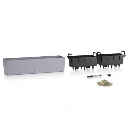 Кашпо Lechuza Balconera Stone 80 Графитовый Черный