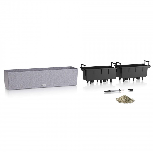 Кашпо Lechuza Balconera Stone 80 Графитовый Черный